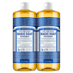 Buy now Dr. Bronner's Pure-Castile Magic Liquid Soap- Made with Regenerative Organic Oils- For Body, Face, Hair, Dishes, Pets, Laundry Natural, Vegan, Non-GMO - Peppermint, 32 oz (2-Pack) 32 Fl Oz (Pack of 2) at indiglob india