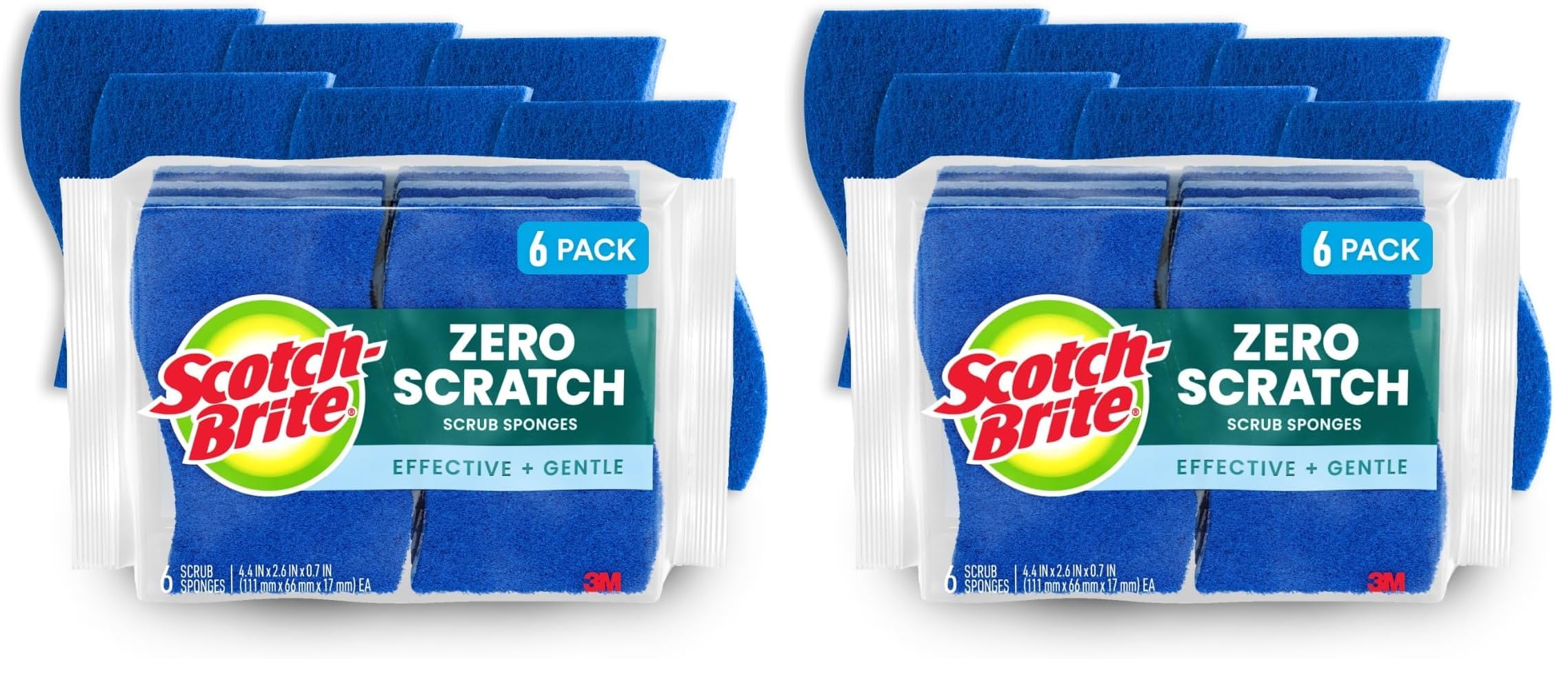Buy now Scotch-Brite Zero Scratch Scrub Sponge, 6 Kitchen Sponges for Cleaning Around the Home, Bathroom & More, Scratch-free Dish Scrubber, Multi-surface Safe, Best for Nonstick Pots and Pans 6 Scrub Sponges 6 Scrub Sponges (Pack of 2) at indiglob india