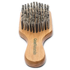 GranNaturals Hard Bristle Slick Back Hair Brush for Men & Women with Thick Curly Hair - Stiff Nylon Small Hairbrush for Smoothing, Waves, Beard, Fades, Locs, Dreads
