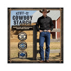 Stiff-it Western Cowboy Starch for Crisp and Clean Denim - Patent Formula with Leather Scent, Easy-Pour Design, and Winkle-Free Jeans (1)