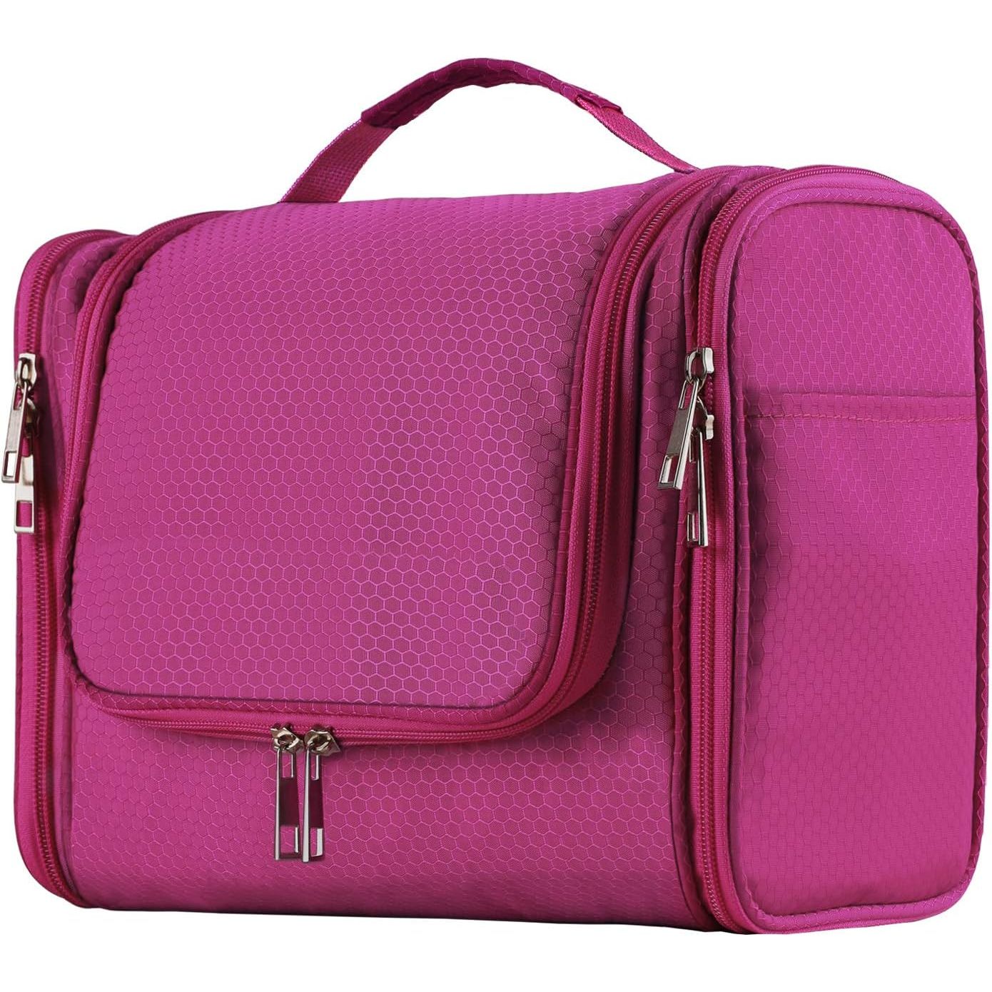 Buy now Buruis Extra Large Capacity Toiletry Bag for Women and Men, Hanging Toiletry Organizer Cosmetics Makeup Bag, Water-resistant Dopp Kit for Full Sized Toiletries, Travel Essentials (Blue) Large Rose Red at indiglob india