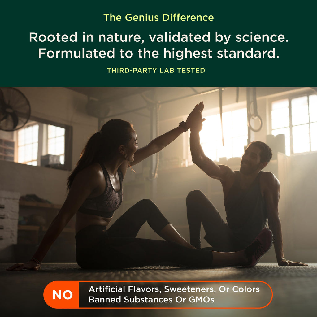The Genius Brand Mushrooms, 90 Veggie Capsules | Organic Lion's Mane, Cordyceps and Reishi for Immune, Focus and Energy Support, Vegan and Non-GMO Capsules