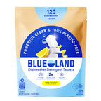 Buy now BLUELAND 100% Plastic-Free Dishwasher Detergent Tablets, 36 Count, Free & Clear, Eco-Friendly Dishwashing Pods, Natural, USDA Certified biobased at indiglob india