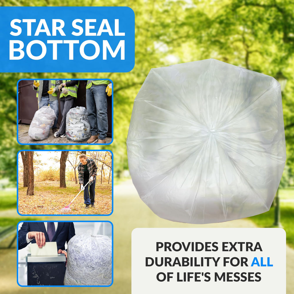 Reli. Clear Trash Bags w/Twist Ties (50 Count) | Heavy Duty