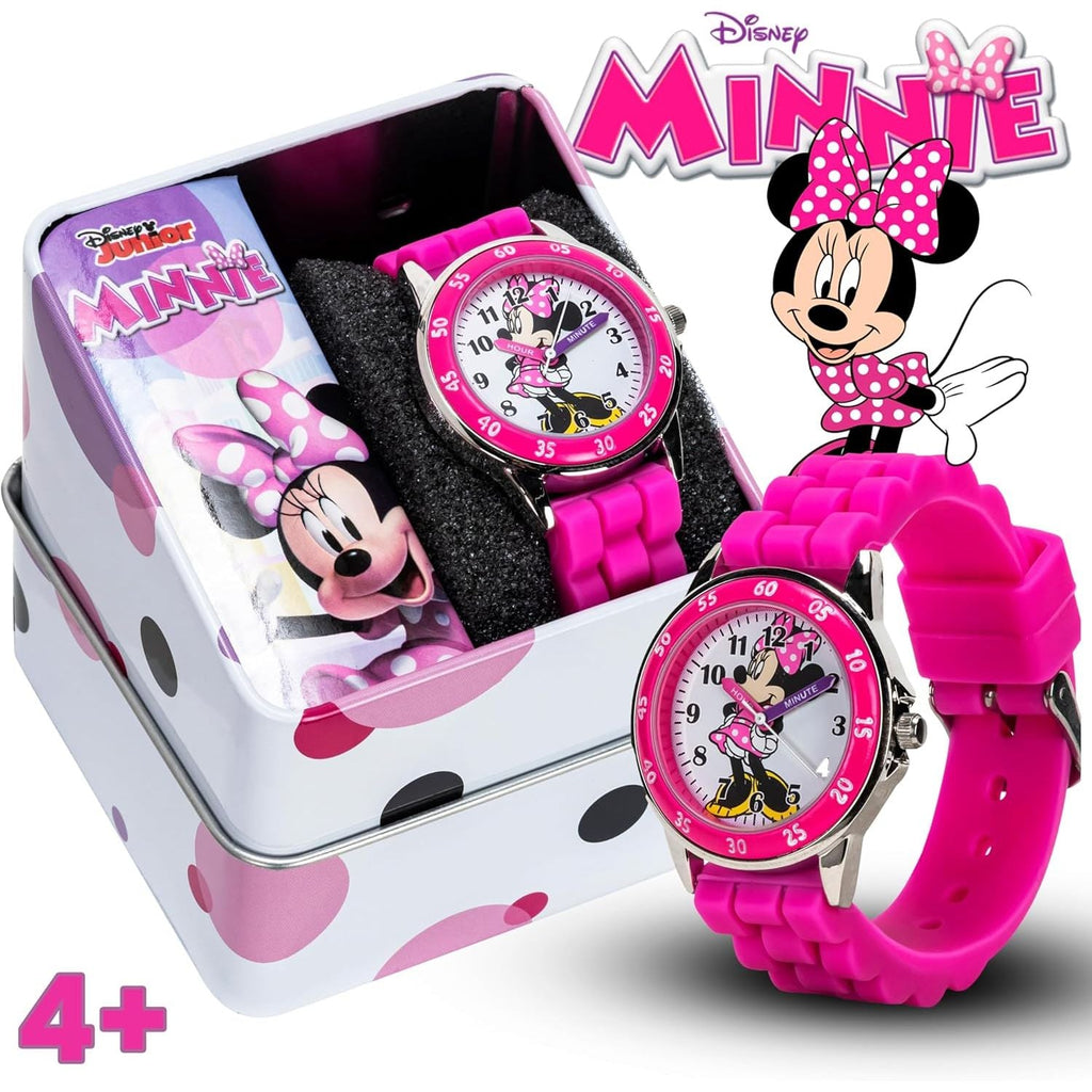 Buy now Minnie Mouse Time Teacher Watch for Girls - Analog Time Learning with Easy-to-Read Numbers and Comfortable Silicone Band at indiglob india