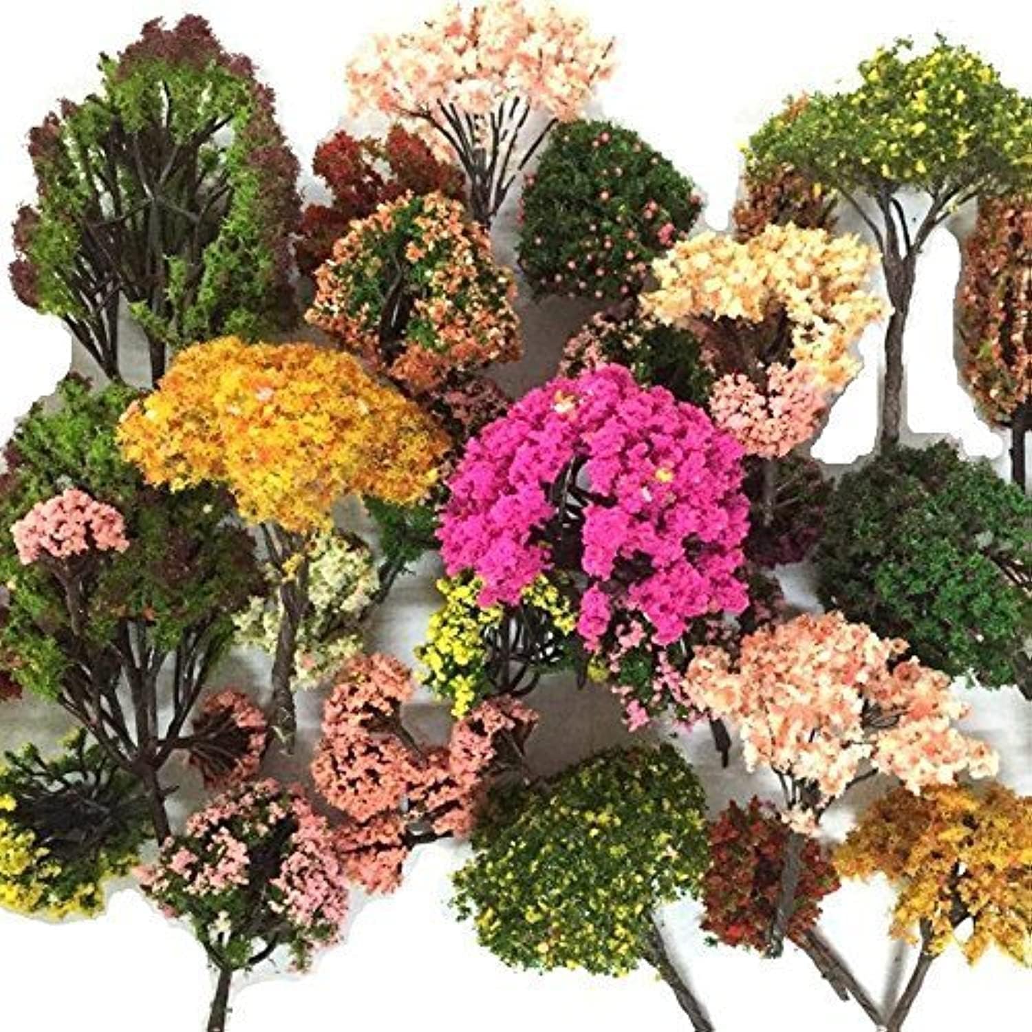 Buy now 32pcs 0.79-6.30inch Mixed Model Trees Accessories Model Train Scenery Architecture Trees Model Scenery with No Stands(All Green) Colorful at indiglob india