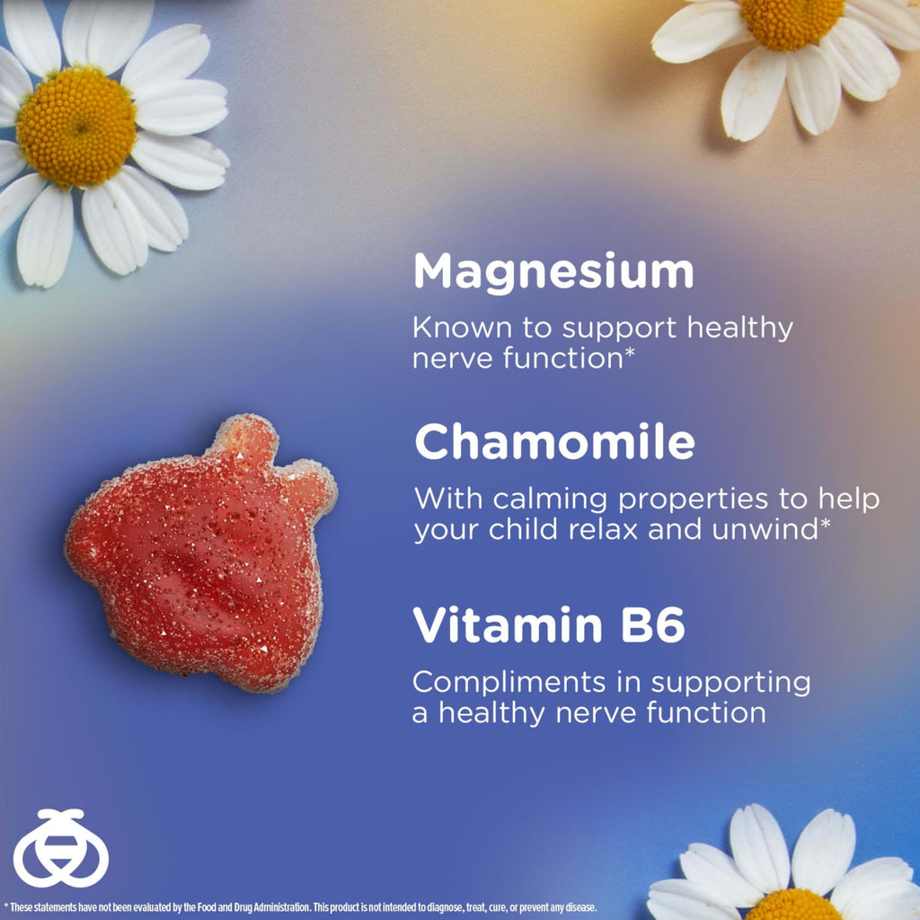 Zarbee's Kids Calm Gummies with Magnesium, Raspberry, 30 ct | For Kids Ages 5+ Years, Melatonin-Free, Support for a Calm Mind & Body, Chamomile & Vitamin B6