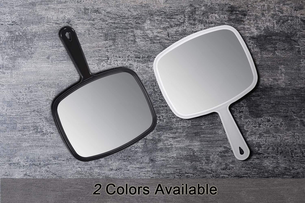 Buy now PROTECLE Hand Mirror, 10.3" L x 7.4" W Salon Barber Hairdressing Handheld Mirror with Handle, Square Black at indiglob india