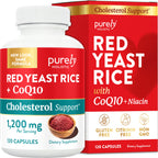 Red Yeast Rice with CoQ10 Supplement, Cholesterol & Heart Health Support | Extra Strength Red Yeast Rice 1200 MG (600 MG Per Capsule), Citrinin-Free, Doctor-Formulated, Non-GMO, Vegan, 120 Capsules