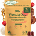 Plant People WonderDay Mushroom Gummies for Energy, Raspberry, 60ct | Chaga Mushroom Supplement to Support Immune System De-Stress Boost Mood & Energy in Adults Natural, Vegan, Non-GMO