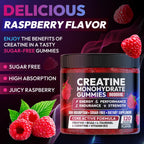 Creatine Monohydrate Gummies 5000MG, Creatine Gummy for Men & Women 120Ct | Pre-Workout for Adults, Creatine Gummy with L-Taurine, BCAA 2:1, B12/6 for Muscle Support, Enhance Strength, Energy Boost