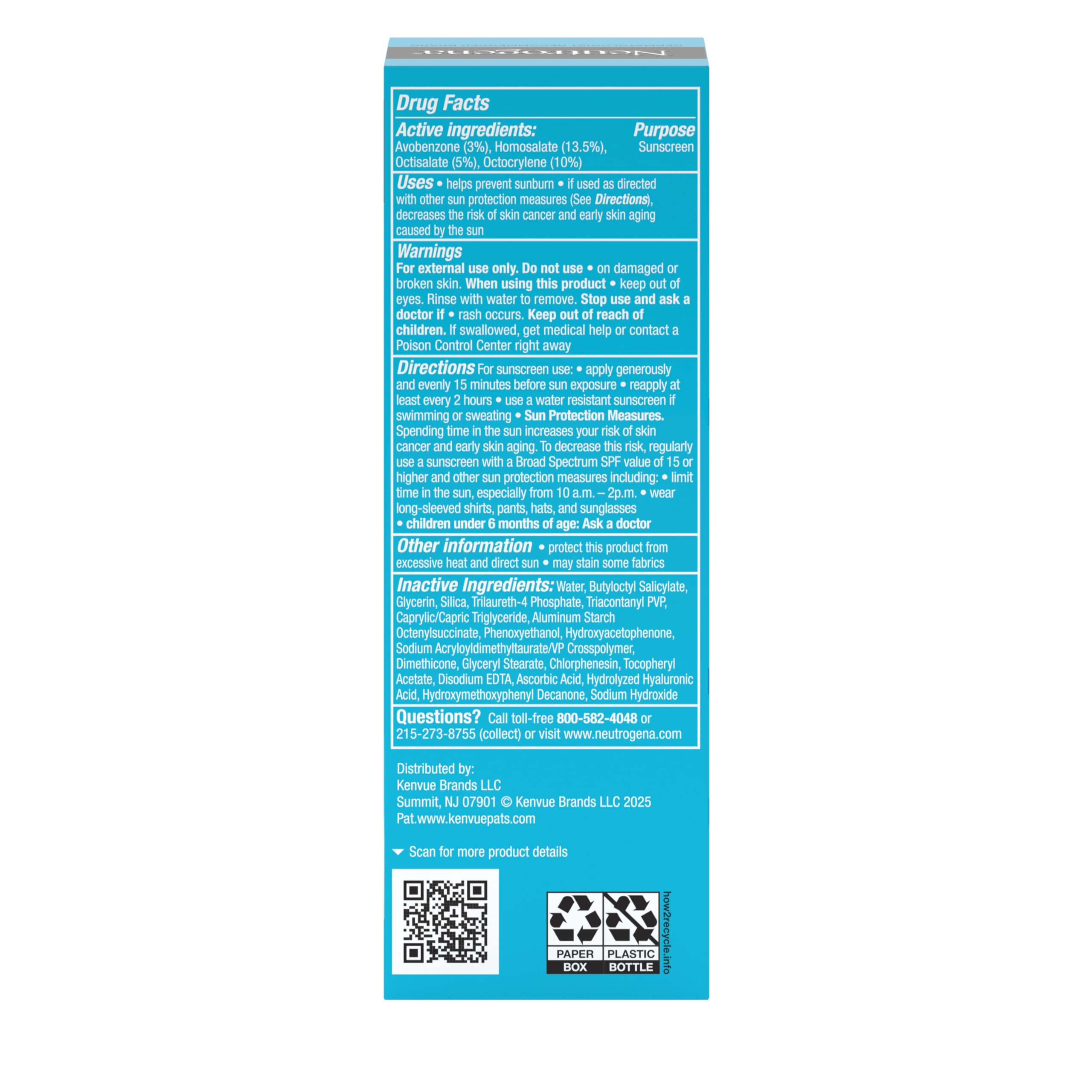 Neutrogena Hydro Boost Face Moisturizer SPF 50, 1.7 fl oz | Hyaluronic Acid, Non-Greasy, Fragrance Free, Daytime Facial Moisturizer, Hydrate & Soothe Dry Skin