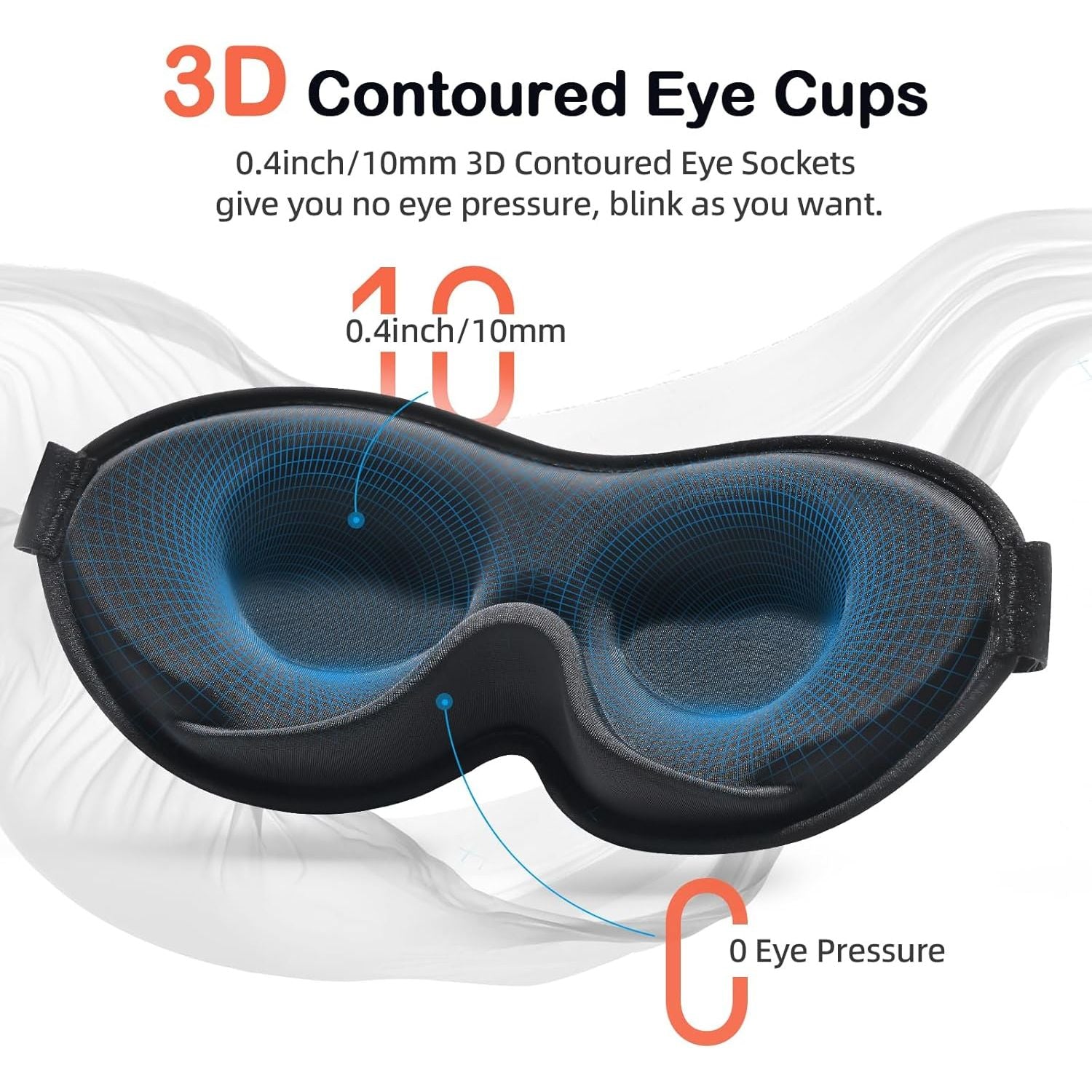 Buy now INNELO 3D Contoured Sleep Mask for Side Sleepers, 100% Light Blocking Sleeping Mask for Men & Women, Soft, No Pressure on Eyes, Airplane Blindfold for Travel, Night Eye Cover for Nap, Yoga, Grey at indiglob india
