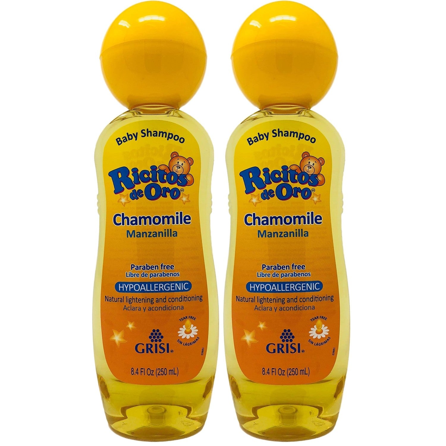 Ricitos de Oro Chamomile Baby Shampoo, Hypoallergenic Tear Free Baby Shampoo with Chamomille Extract; 8.4 Fl Oz