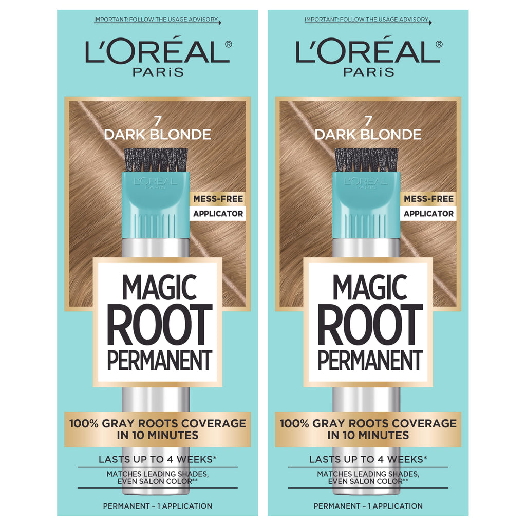 Buy now L'Oreal Paris Magic Root Rescue 10 Minute Root Hair Coloring Kit, Permanent Hair Color with Quick Precision Applicator, 100 percent Gray Coverage, 4 Dark Brown, 2 count at indiglob india