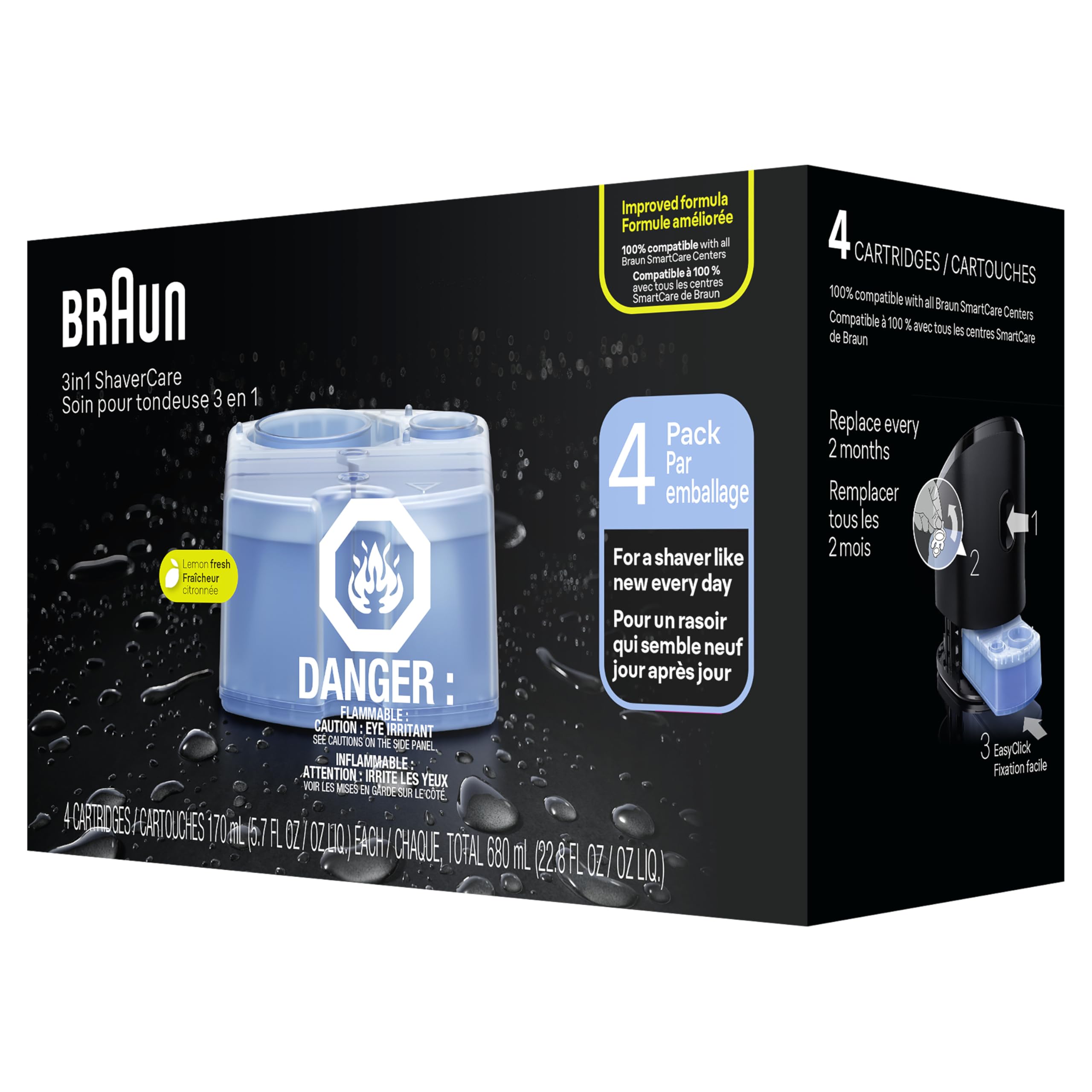 Buy now Braun Clean & Renew Refill Cartridges CCR, Replacement Shaver Cleaner Liquid Solution for Clean&Charge System, Pack of 4 at indiglob india