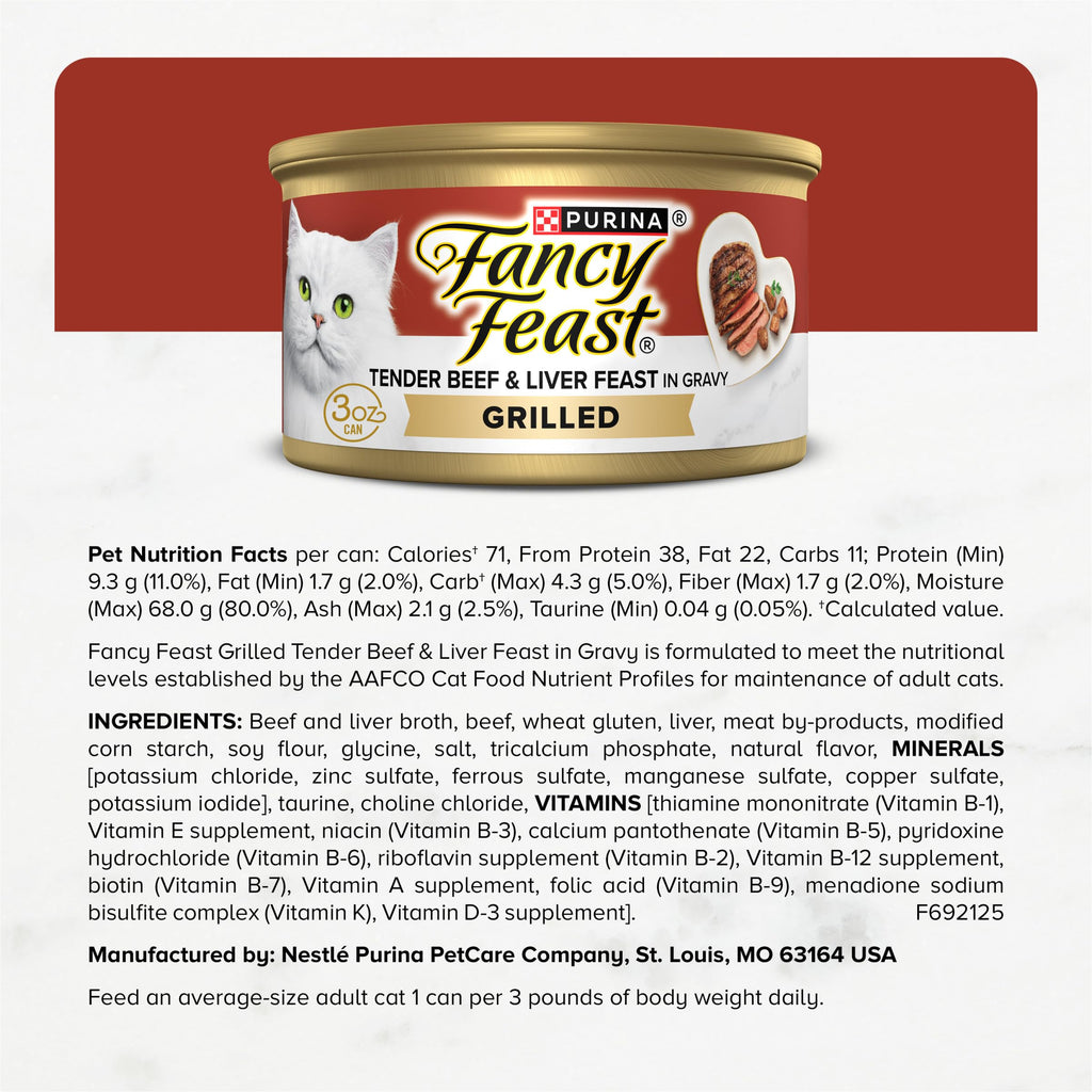 Purina Fancy Feast Tender Beef & Liver Feast in Gravy (24) 3oz Cans