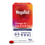 MegaRed Omega 3 Fish Oil & Antarctic Krill Oil Softgels for Brain, Heart, Joints & Eye Support, (80 Count Bottle), Concentrated Omega 3 Fatty Acid Supplement with EPA, DHA, Phospholipids
