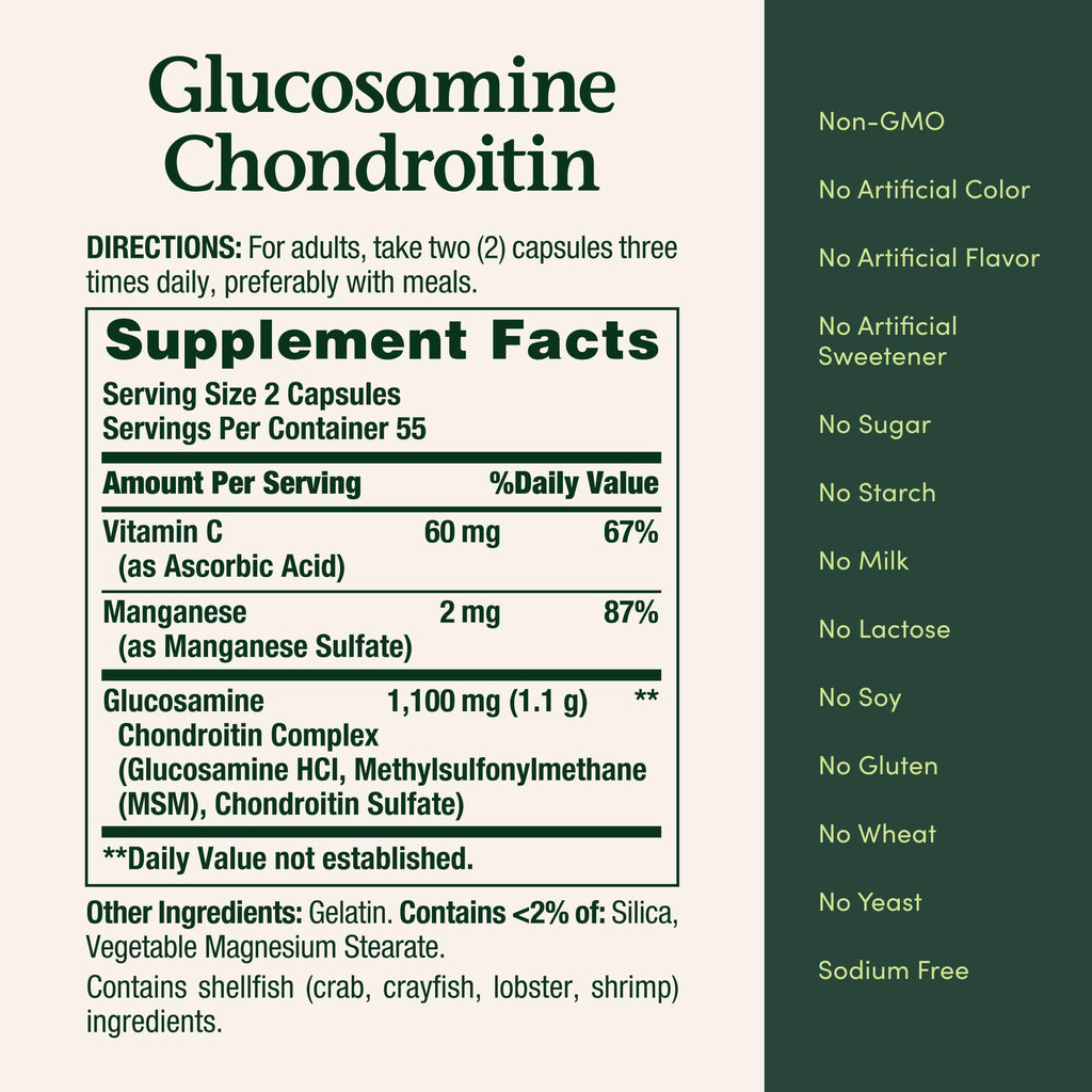 Nature's Bounty Glucosamine Chondroitin Pills and Dietary Supplement