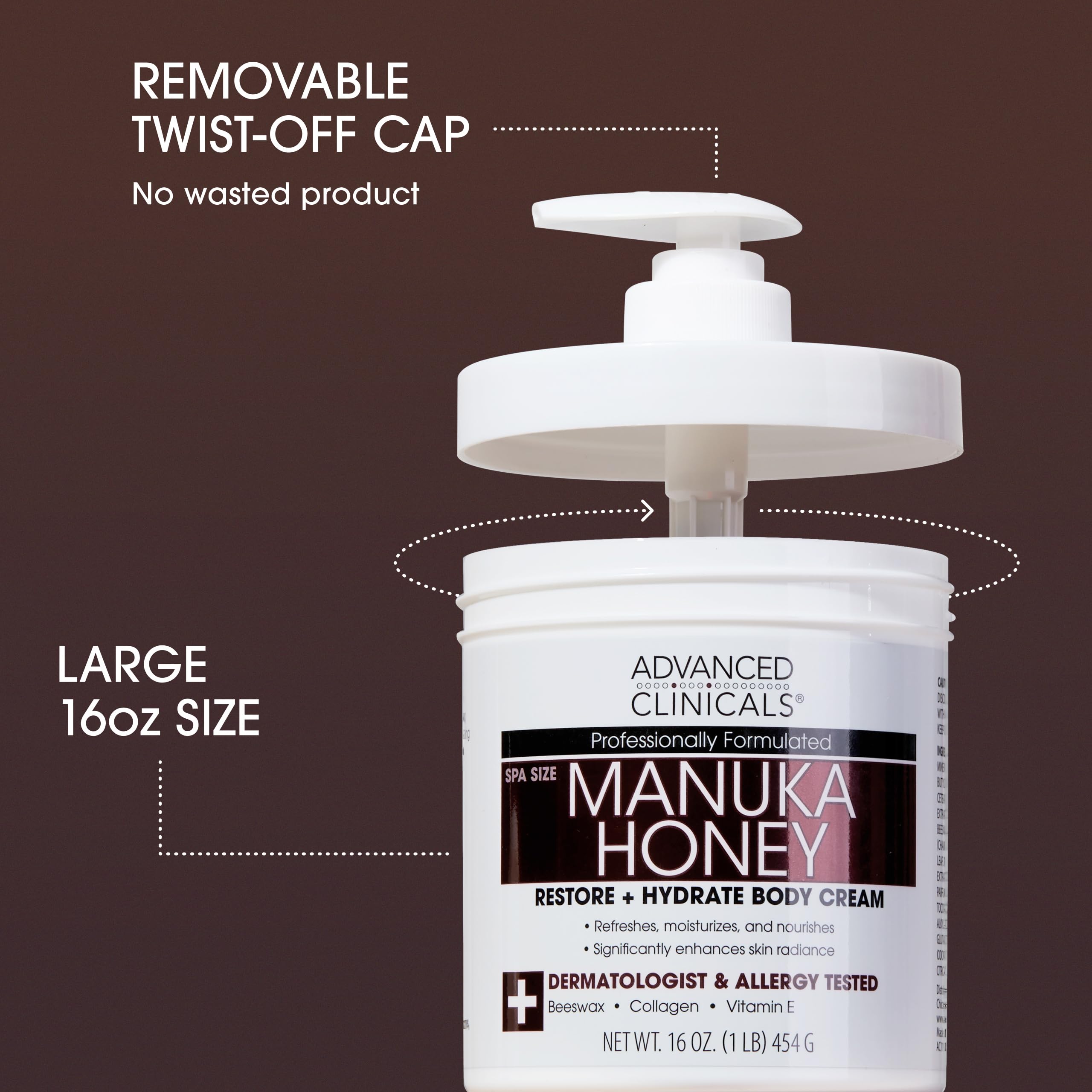 Buy now Advanced Clinicals Manuka Honey Body Cream For Women & Men | Body Butter Lotion For Extremely Dry Skin | Collagen Cream | Skincare Moisturizer Hydrating Balm Improves Look Of Aging Skin, 16 Ounce at indiglob india