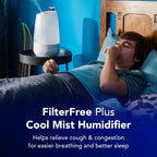 Buy now Vicks FilterFree Plus Cool Mist Plus Humidifier (VUL565), Medium Room ƒ??Filter-Free Cool Mist Humidifier for Baby, Kids and Adult Rooms, Works with Vicks VapoPads at indiglob india
