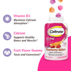 Caltrate Gummy Bites 600 Plus D3 Vitamin D and Calcium Supplement, 50 Count | Highest Level of Vitamin D3, Maximizes Calcium Absorption to Support Strong Bones and Daily Function