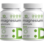 Deal Supplement Magnesium Glycinate 500mg Per Serving, 240 Veggie Capsules | 100% Chelated Magnesium Glycinate, Essential Mineral Supplement for Women & Men. Non-GMO, Gluten Free.