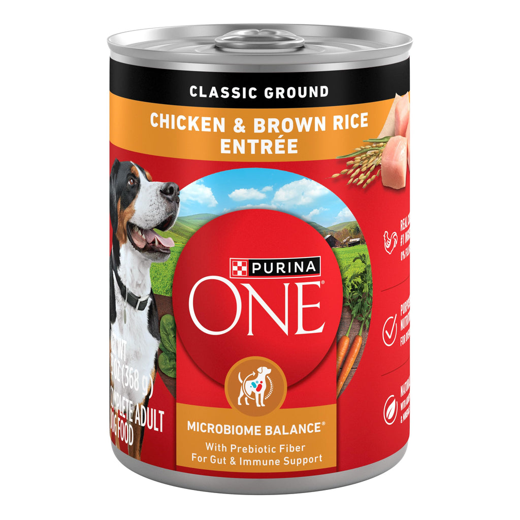 Purina ONE Chicken & Brown Rice Wet Dog Food Classic Ground (12) 13 oz Cans