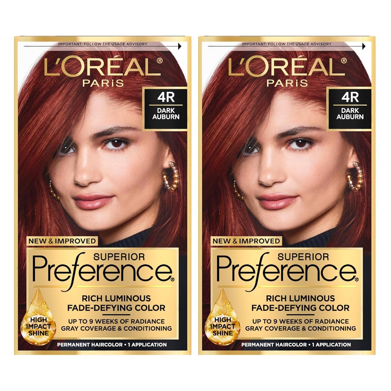 Buy now L'Oreal Paris Superior Preference Luminous Fade-Defying Permanent Hair Color, Hair Dye For Up to 9 Weeks of Radiance, Light Ash Blonde 9A, 1 Hair Dye Kit 4R Dark Auburn 1 Count (Pack of 2) at indiglob india