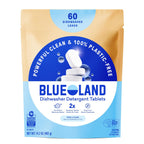 Buy now BLUELAND 100% Plastic-Free Dishwasher Detergent Tablets, 36 Count, Free & Clear, Eco-Friendly Dishwashing Pods, Natural, USDA Certified biobased at indiglob india