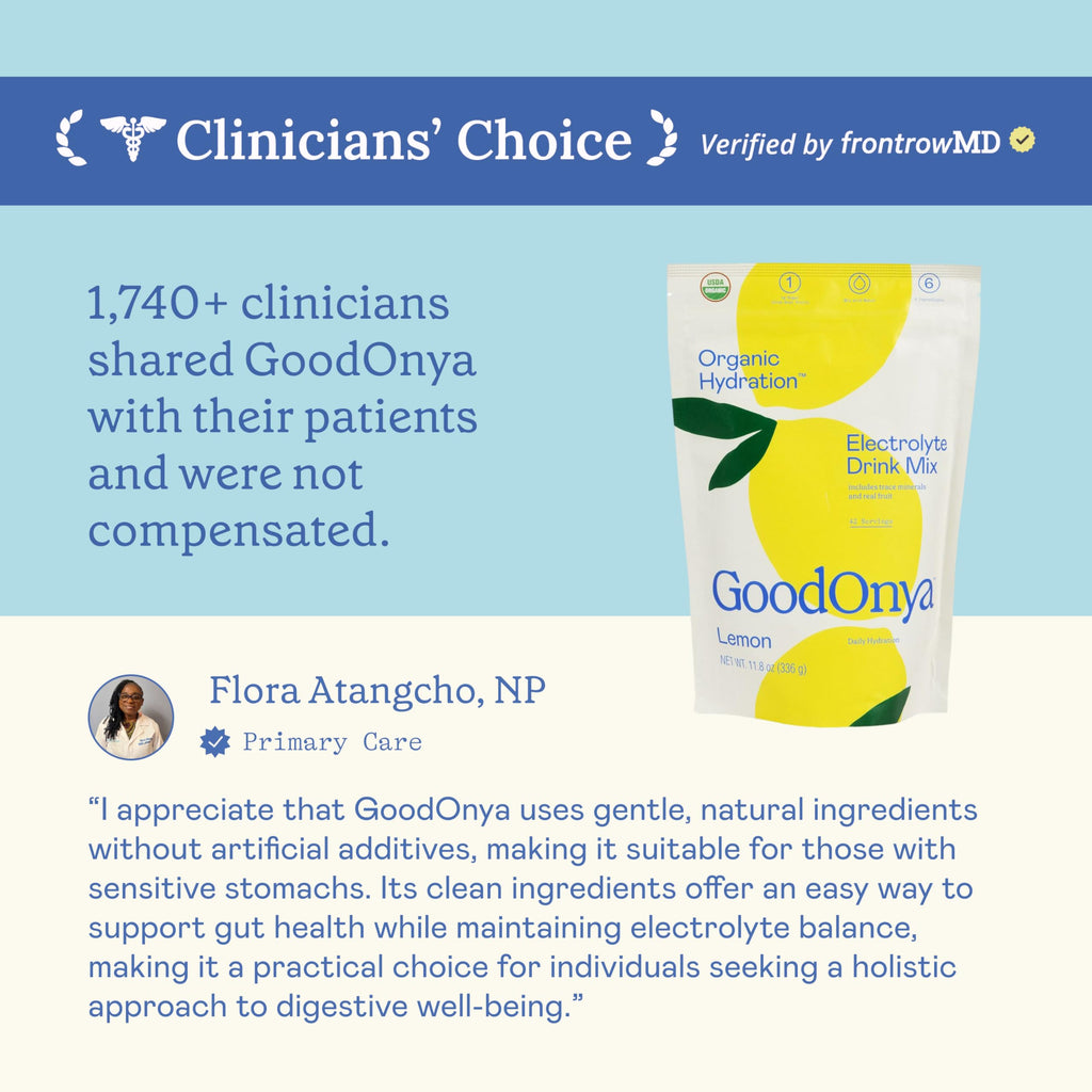 GOODONYA Organic Hydration Electrolyte Drink Mix, Certified Organic Hydration Powder, Non-GMO, Biochecked Glyphosate Free, Low Sugar, Lemonade Flavor, No Artificial Flavors,12 Stick Packs