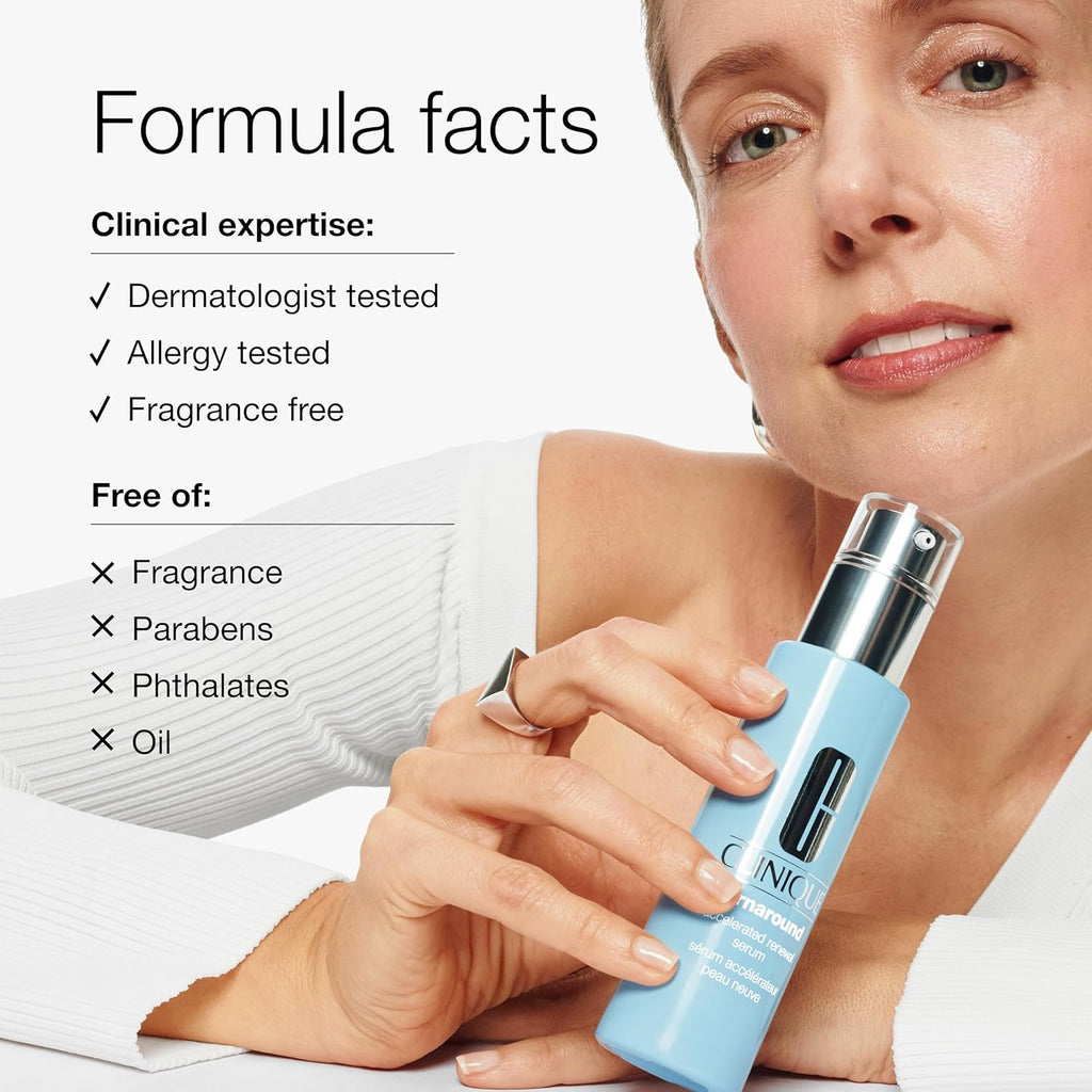 Buy now Clinique Turnaround Accelerated Renewal Face Serum For All Skin Types | Exfoliating + Smoothing, 1 Fl Oz at indiglob india