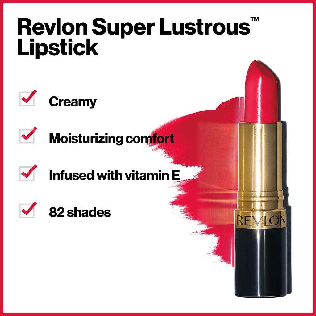 Buy now Revlon Super Lustrous Lipstick, Creamy Formula For Soft, Fuller-Looking Lips, Moisturized Feel, Black Cherry, 0.15 oz at indiglob india