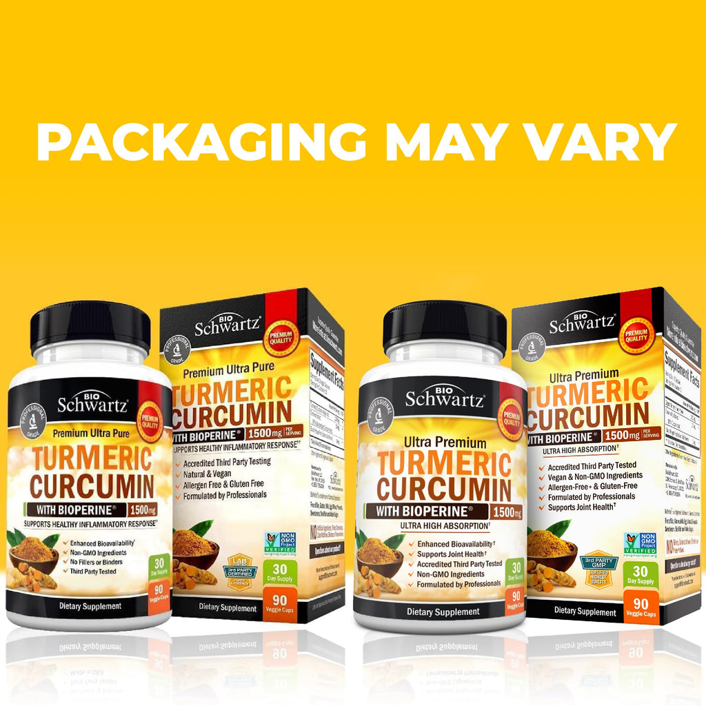 Turmeric Curcumin with Black Pepper Extract 1500mg - Turmeric Supplement | High Absorption Ultra Potent Tumeric Capsules with 95% Curcuminoids and BioPerine for Joint Support - Non-GMO, 90 Capsules