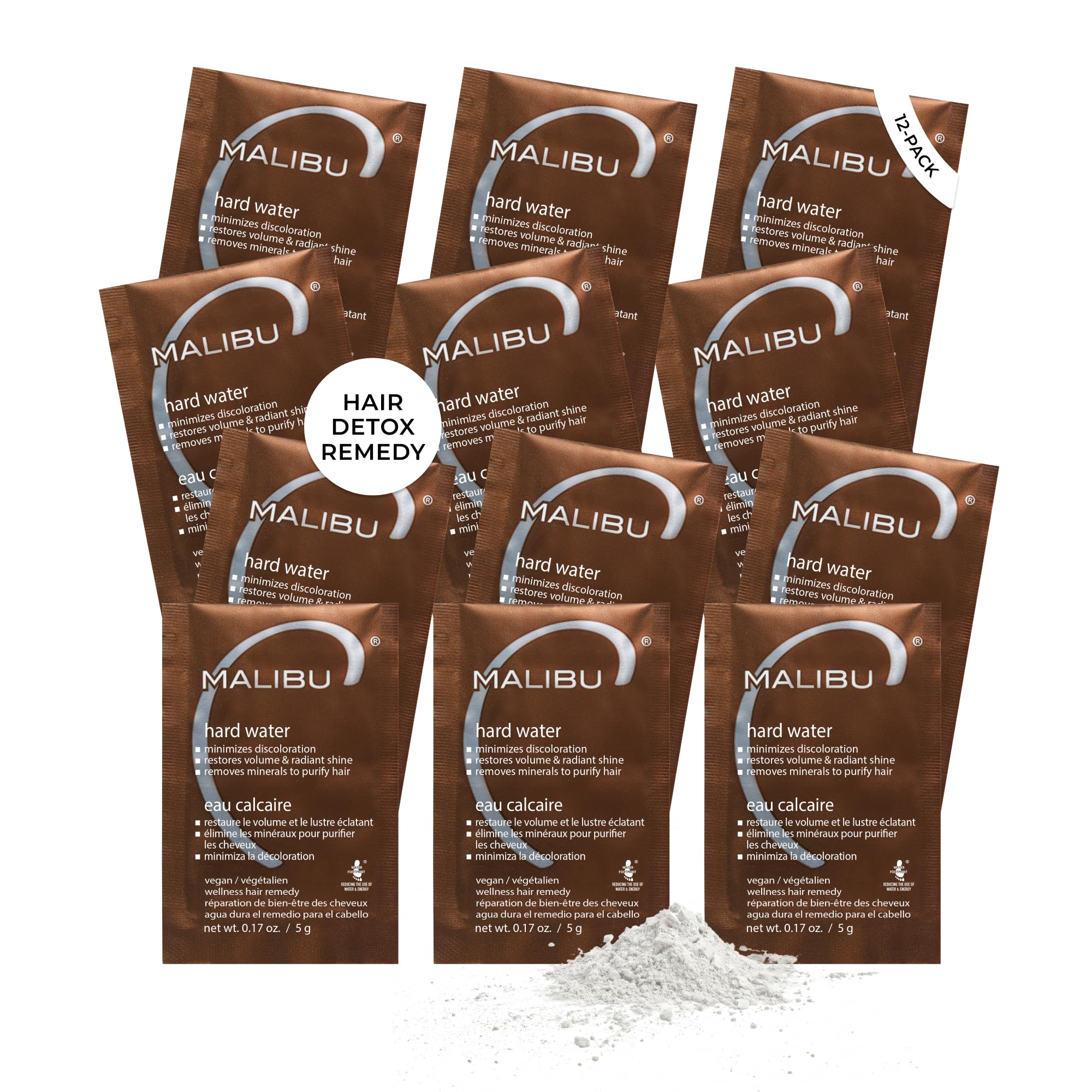 Malibu C Hard Water Wellness Hair Remedy - Removes Hard Water Deposits & Impurities + Restores Volume and Radiant Shine with Vitamin C Complex (1 Packet)