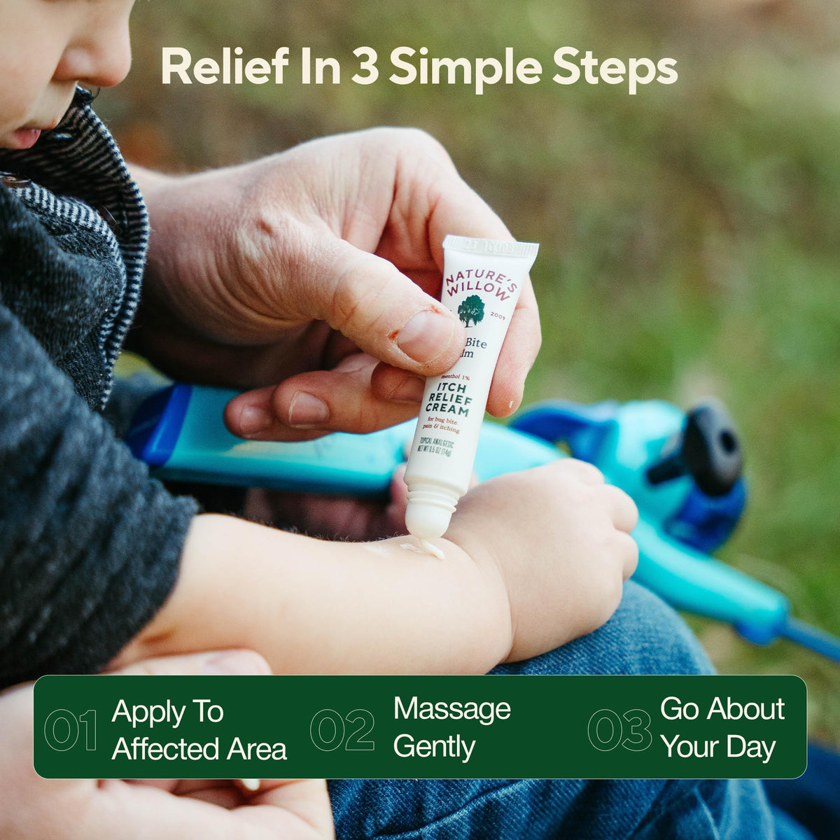 Nature's Willow Bug Bite Balm Natural Itch Relief Cream for Alleviating Insect Bite Irritation | Topical Willow Bark Cream with Essential Oils and Cooling Menthol | 0.5 fl oz
