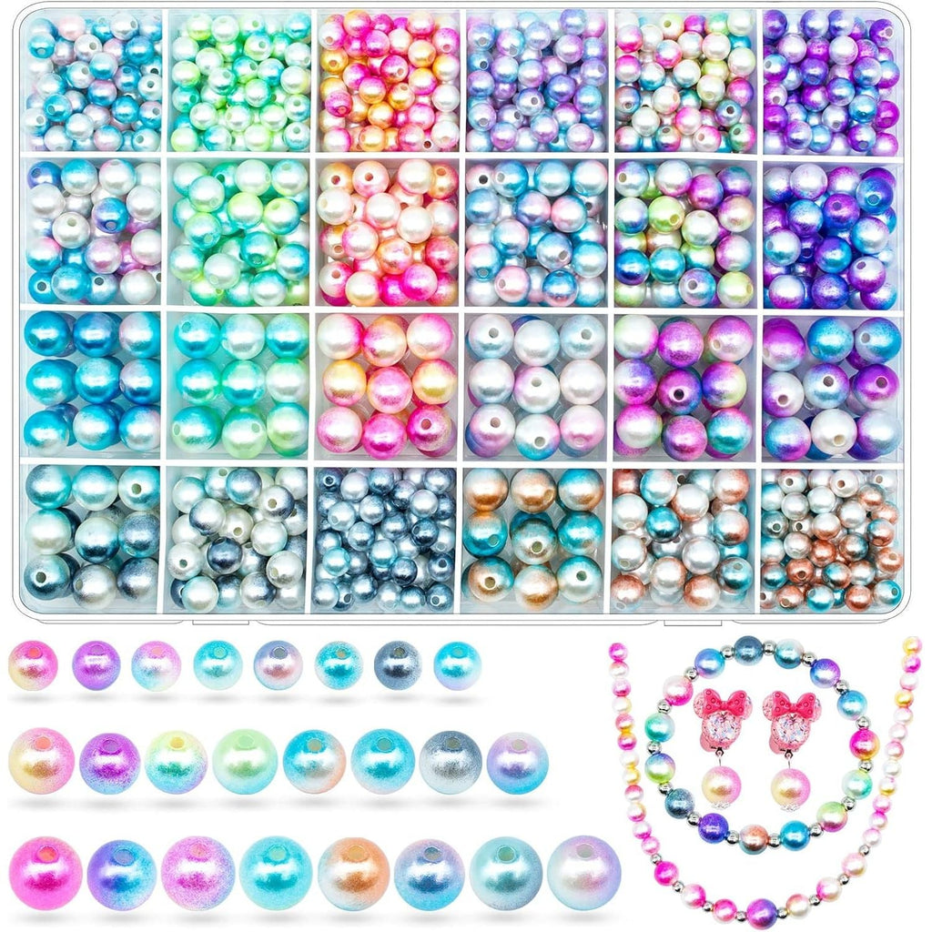 Buy now JHYlilia 1800Pcs 6mm Pearl Beads for Crafts, 24 Colors Round Pearls Beads with Holes for Jewelry Making Handcrafted Loose Spacer for Crafts Jewelry Making Necklaces Bracelets Gradient at indiglob india