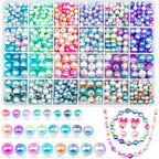 Buy now JHYlilia 1800Pcs 6mm Pearl Beads for Crafts, 24 Colors Round Pearls Beads with Holes for Jewelry Making Handcrafted Loose Spacer for Crafts Jewelry Making Necklaces Bracelets Gradient at indiglob india