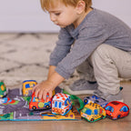 Buy now Melissa & Doug Take-Along Town Play Mat (19.25 x 14.25 inches) with 9 Soft Vehicles at indiglob india