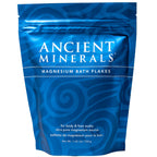 Ancient Minerals Magnesium Bath Flakes, Epsom Salt Alternative, 1.65lb | Pure Zechstein magnesium chloride flakes for soaking & whole-body replenishment. 1.65 lb resealable bag.
