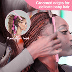 SWEET VIEW 3Pcs Slick Back Hair Brush | Rat Tail Comb, Edge | Bristle Brush, Sleek Ponytail/Bun Smoothing Baby Hair & Flyaways
