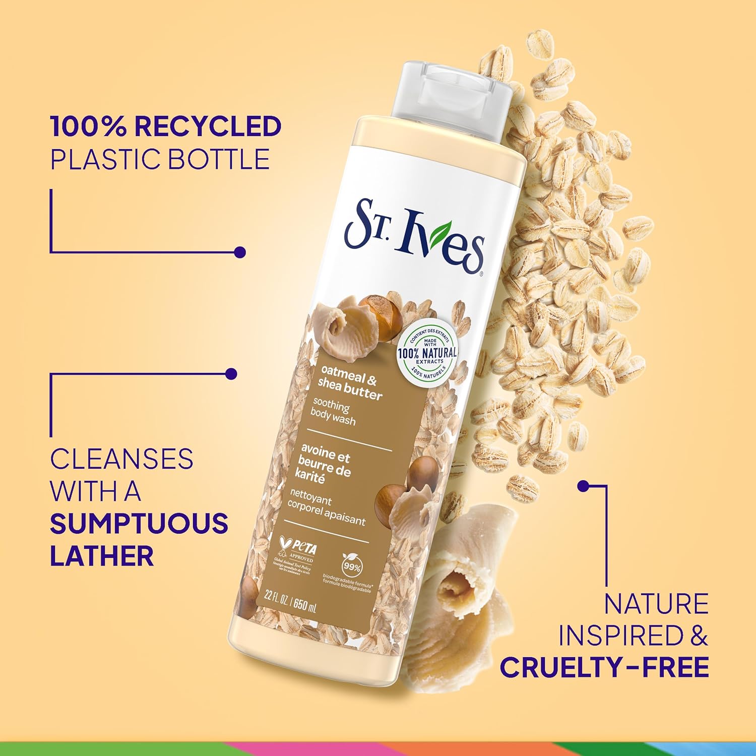 Buy now St. Ives Oatmeal & Shea Butter Body Wash | Moisturizing Body Wash for Sensitive and Dry Skin | 22 Fl. Oz. at indiglob india