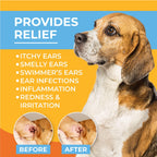 Paw Science Dog Ear Cleaner - Cat & Dog Ear Infection Treatment - Medicated Pet Ear Wash, Flush, and Cleaning Solution for Dogs and Cats - Remedy for Itchy Yeast Relief
