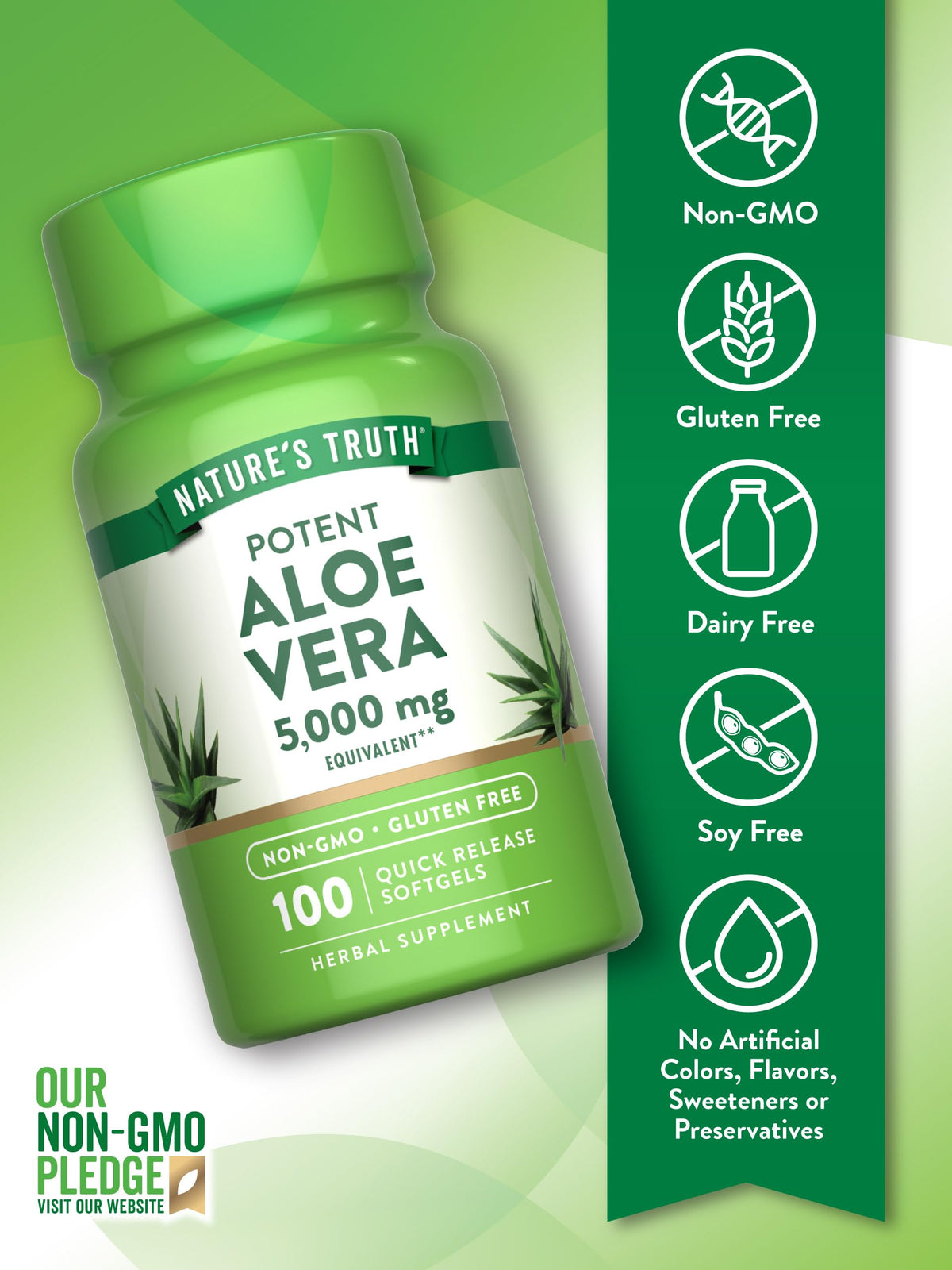 Nature's Truth Aloe Vera Softgels | 100 Count