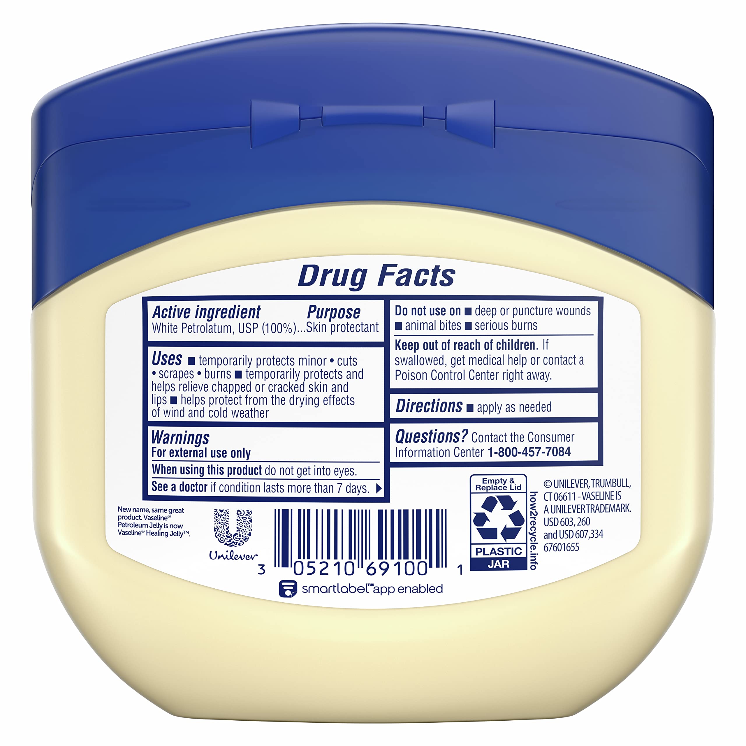 Vaseline Original Petroleum Healing Jelly for Dry Cracked Skin 13oz 3ct | Moisturizing skin protectant for minor cuts, burns and eczema; fragrance-free, hypoallergenic and dermatologist recommended