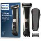 Philips Norelco Body Groomer 7000 Series, Waterproof Men's Full Body Groomer with Travel Case, Triple Protect Shave System & Body Hair Trimmer with Contour-Following 2D Flexing Head, BG7490/50