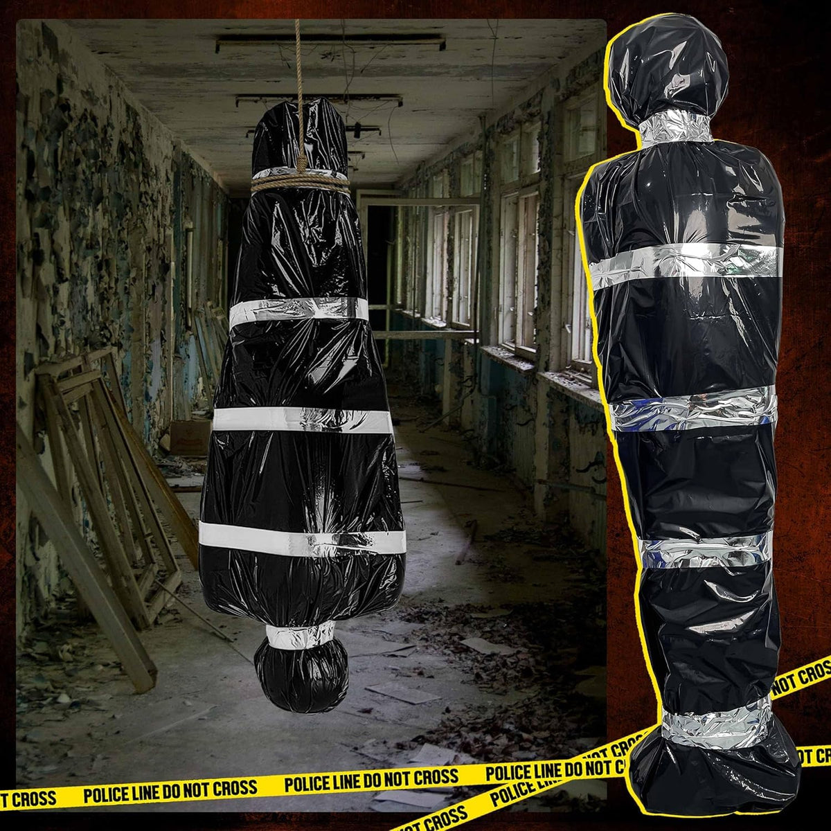 AnanBros 5ft Hanging Corpse Dead Victim Props Halloween Decorations Outdoor