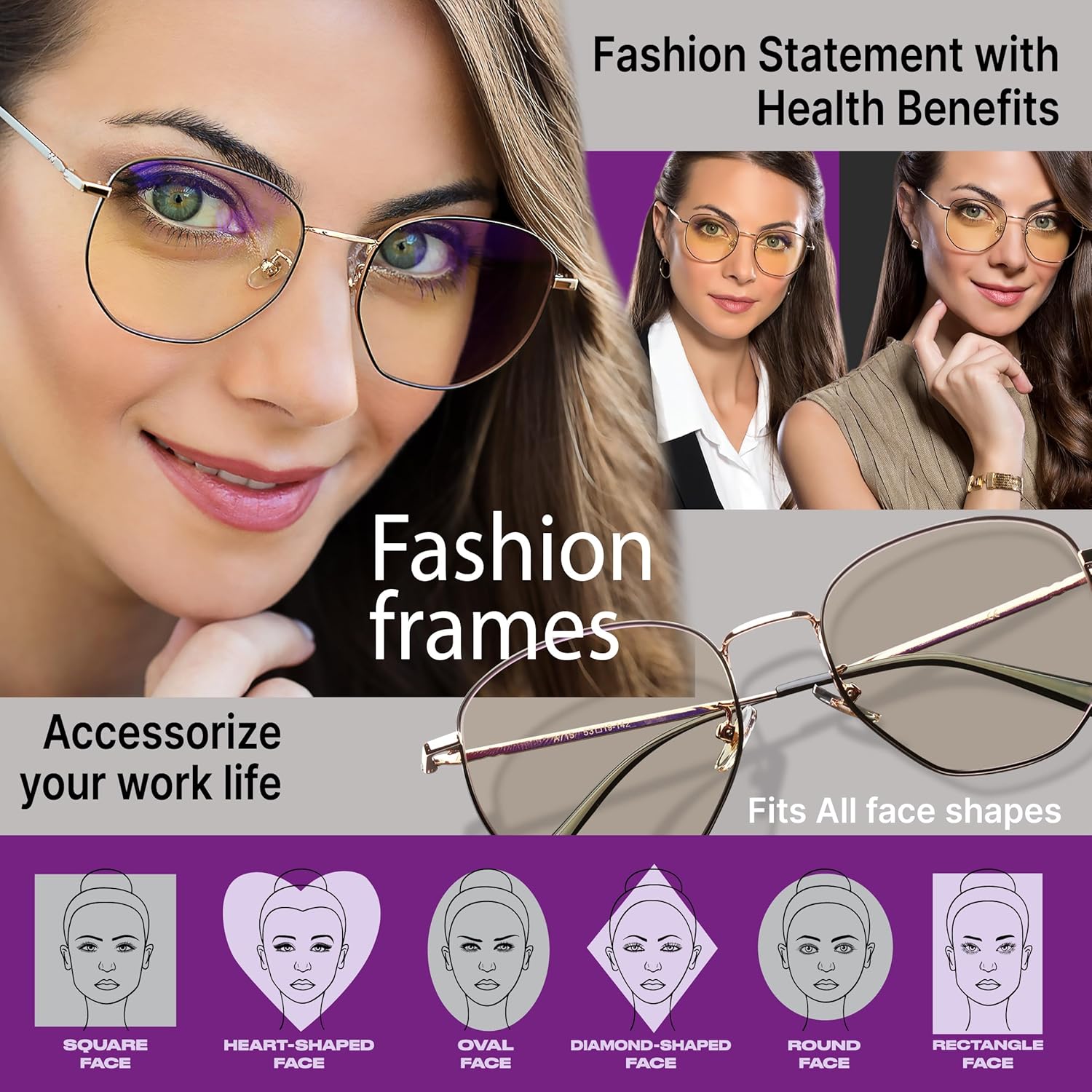 Buy now Prospek Blue Light Blocking Glasses for Women Oversized I Lightweight Titanium Frame for Computer with Anti-glare to Reduce Eyestrain I AURA at indiglob india