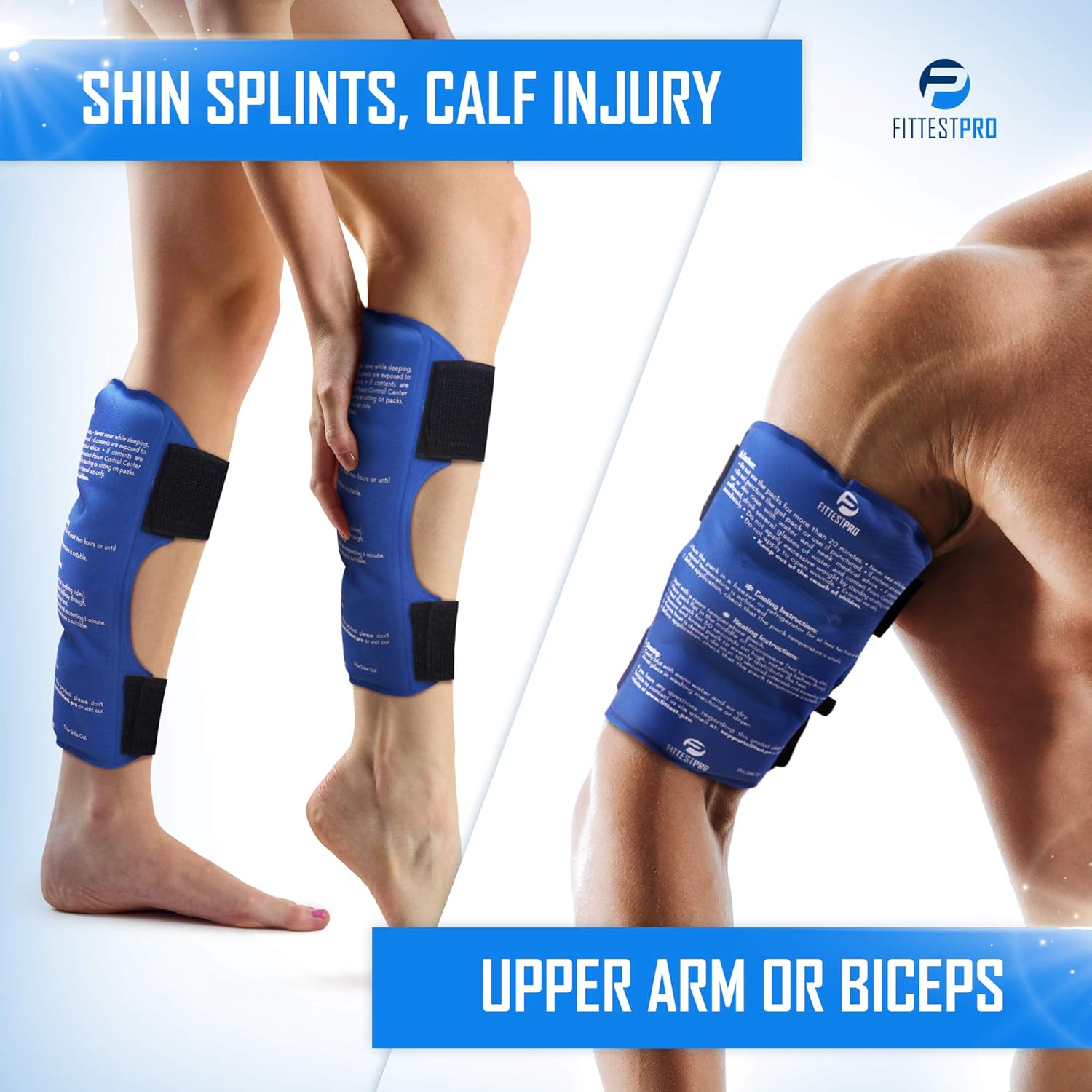 Buy now Shin Splint Ice Packs, HSA and FSA Eligible Reusable Hot and Cold Therapy Wrap | Leg or Calf Pain Relief | Advanced Soft Gel Technology | Freezable and Microwavable | Running Injuries & Recovery at indiglob india