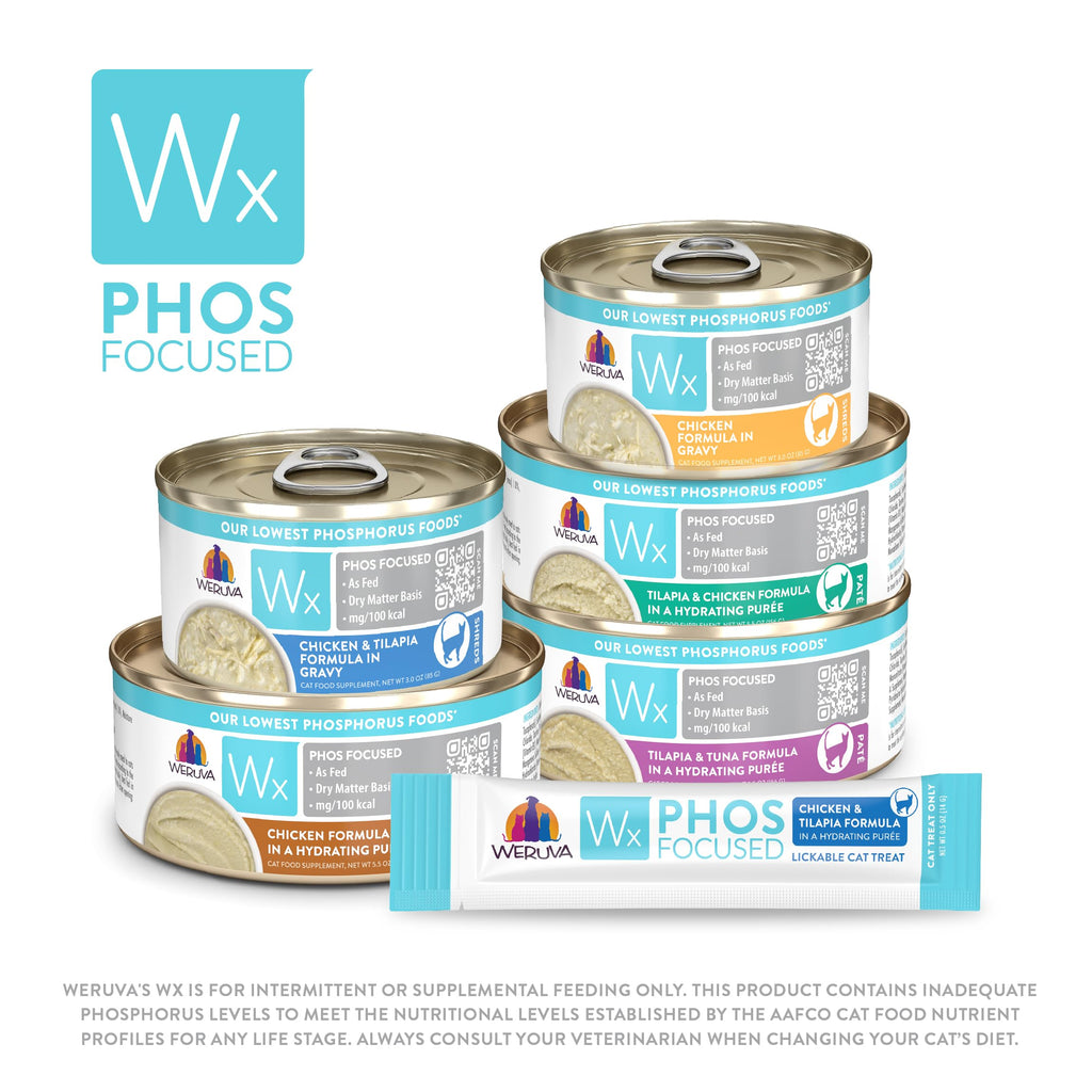 Weruva Wx Phos Focused, Tuna Formula Lickable Cat Treats, 0.5oz Tube, Pack of 5
